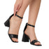 Sandali neri in pelle da donna con tacco a blocco 7 cm Primopiano, Donna, SKU w042000844, Immagine 0